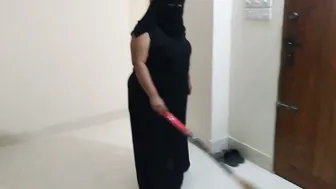 Muslim Neighbor Aunty Bent Over And Fucked While Cleaning