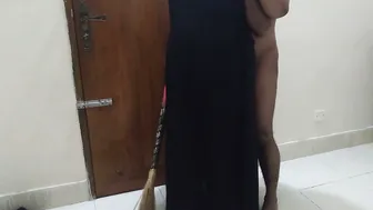 Muslim Neighbor Aunty Bent Over And Fucked While Cleaning