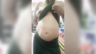 Busty Mature Aunty Showing Off Her Huge Natural Tits At Home
