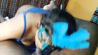 Indian Slut Giving Sloppy Blowjob Draining Cock Completely Dry