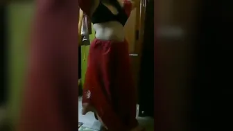 Married Woman Slowly Removing Her Saree For The Camera Now