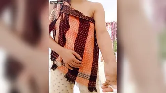 Catching Her Fresh From Shower Wrapped In Towel Dripping Wet