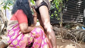 Catching Horny Aunty In Garden And Banging Her Right There