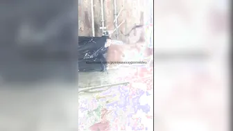 Desi Auntie Bathing Naked Outdoors Caught On Camera Looking Hot