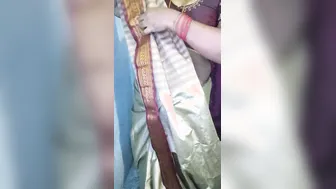Curvy Bhabhi Undressing Slowly In Traditional Saree At Home