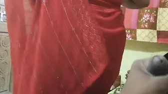 Pounding My Thick Aunty Rough While She Wears Red Saree