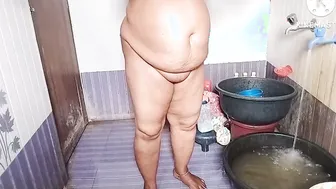 Spying On Naked Desi Aunty Soaping Her Curves In Bathroom