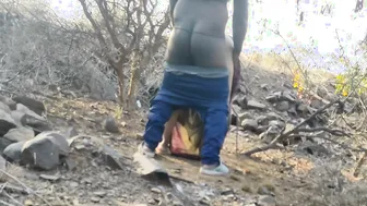 Outdoor Sex With Horny Desi Aunty Riding Dick In The Fields