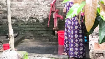 Catching My Step Aunty Bathing And Fucking Her Right There