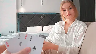 Stepsister Losing Card Game And Spreading Legs For Winner
