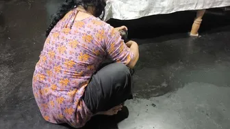 Hugging Step Aunty While Shes Cleaning And Fucking Her Good