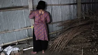 Hugging Cousin From Behind While Cleaning And Anal Pounding