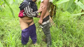 Taking Neighbor To Banana Field And Fucking Her After Hugging