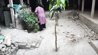 Aunty Cleaning Yard Gets Ass Fucked Hard From Behind Outdoor