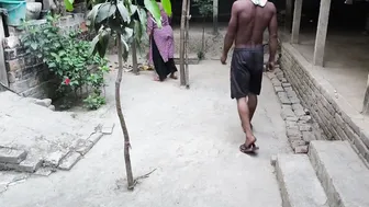 Aunty Cleaning Yard Gets Ass Fucked Hard From Behind Outdoor