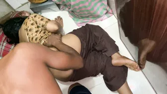 Grabbing Aunty In The Kitchen And Fucking Her Hard Right There