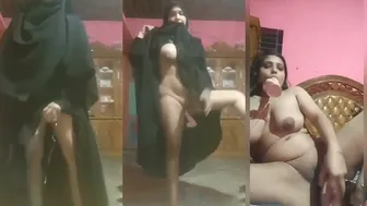Bangladeshi Hijabi Slut Ramming Big Dildo In Hairy Pussy Deep