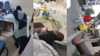Flashing Throbbing Dick To Multiple Desi Girls On Busy Road