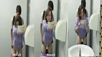 Nerd College Babe Bathroom Mein Desi Ladke Se Backshots Kha Rahi