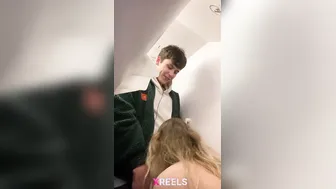 Shy Cousin Sucking Hard In Airplane Bathroom On Mumbai Flight