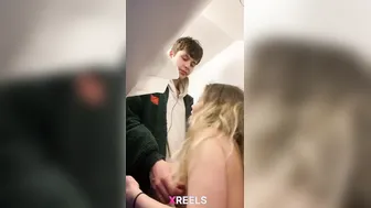Shy Cousin Sucking Hard In Airplane Bathroom On Mumbai Flight