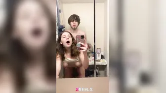 Shy Girl Recording Hot Selfie While Fucked In Front Of Mirror