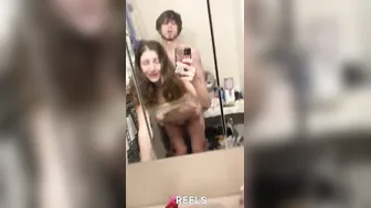 Shy Girl Recording Hot Selfie While Fucked In Front Of Mirror