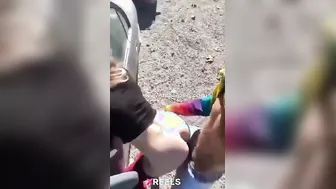 Desi Bhabhi Screaming As Hubby Pounds Her Chut Raw On Street