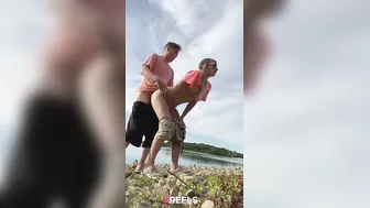 Nervous Desi Cousins Sneaking Riverbank Fuck By Village Ghats