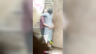 Young Desi Lovers Secretly Grinding In Backyard