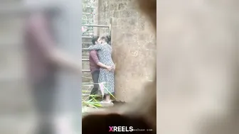 Young Desi Lovers Secretly Grinding In Backyard
