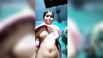 Sweet Bengali Teen Girl Teasing With Her Huge Naked Boobs At Home