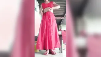 Sweet Dehati Bhabhi Doing Hot Striptease For Lover In Village