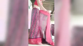 Sweet Dehati Bhabhi Doing Hot Striptease For Lover In Village