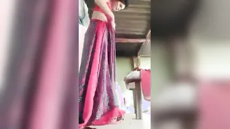 Sweet Dehati Bhabhi Doing Hot Striptease For Lover In Village