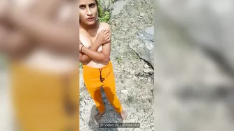 White Boob Desi Babe Flashing Tits Outdoor Mango Grove