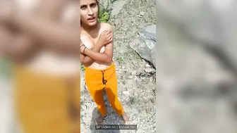 White Boob Desi Babe Flashing Tits Outdoor Mango Grove