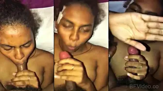 Wounded Srilankan Wifey Slurping Hubby's Lund In Beach Hut