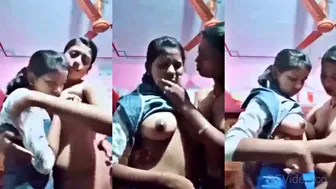 Young Lesbian Desi Sisters Sucking Boobs In Rainy Bedroom