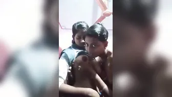 Young Lesbian Desi Sisters Sucking Boobs In Rainy Bedroom