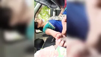 Hindi Maid Slurping Lund Deep In Car After Market Run