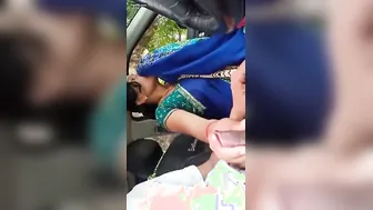 Hindi Maid Slurping Lund Deep In Car After Market Run