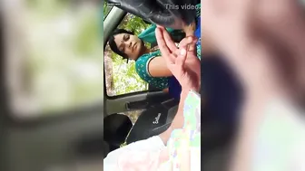 Hindi Maid Slurping Lund Deep In Car After Market Run