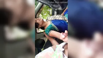 Hindi Maid Slurping Lund Deep In Car After Market Run