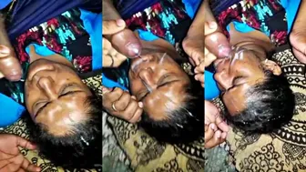 Village Widow Gulping Thick Cum Facial In Leaked Mms Clip