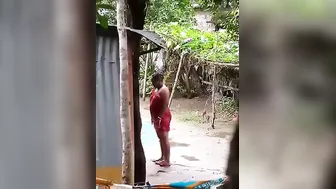 Neighbor Bhabhi Soaping Naked Body In Outdoor Bucket Bath Spy