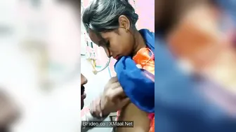 Office Boss Sucking Staff Babe's Boobs During Lunch Break