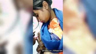 Office Boss Sucking Staff Babe's Boobs During Lunch Break