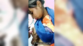 Office Boss Sucking Staff Babe's Boobs During Lunch Break