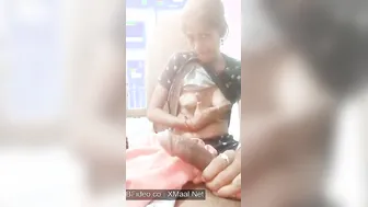 Slim Bhabhi Jerking Lund While Flashing Perky Boobs